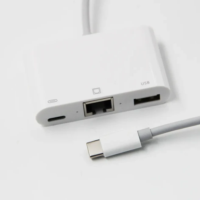 아이폰 아이패드 USB 젠더 킷 메모리 외장하드 미러링 코딩 키보드 마우스 슈퍼 OTG, C타입_CL2_LAN100M+USB+충전