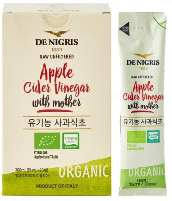 데니그리스 유기농 사과식초 스틱 애플사이다비니거 애사비 입, 300ml, 20개