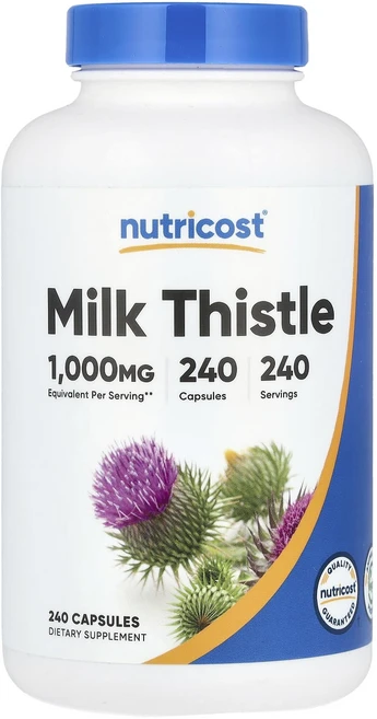 Nutricost 밀크시슬 1000mg 캡슐 240정, 1개 - 쿠팡