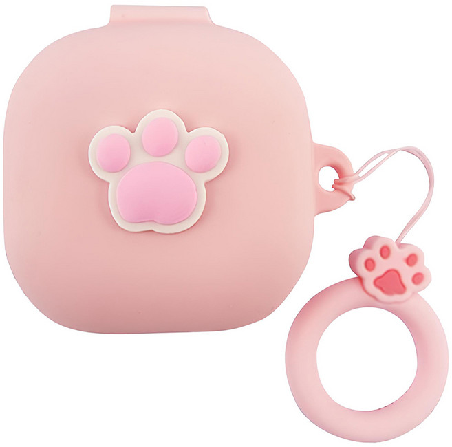 더조은셀러 실리콘 케이스 키링 커버 범퍼 젤리 소프트 고리 갤럭시 버즈4 버즈2 버즈 프로 라이브 호환, 갤럭시 버즈4/4프로, 1개