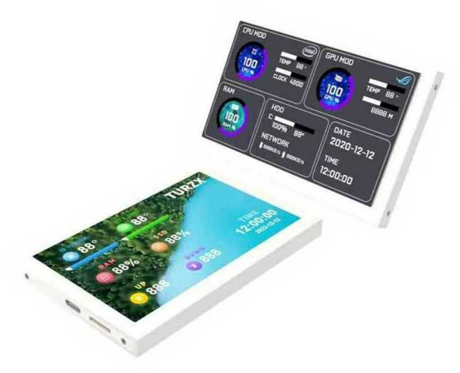PC 본체 모니터 5인치 디스플레이 모니터링 화면, 상세 페이지 참고, 5인치 매트 블랙 공식 표준