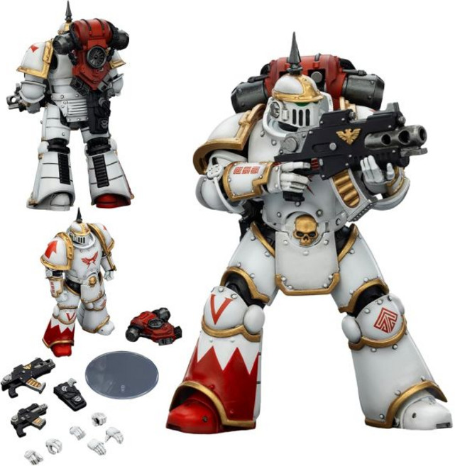 조이토이 워해머 40K 화이트 흉터 118 액션 피규어 카타프랙티 터미네이터 갑옷을 입은 폭풍 시어 영사 레지옹 프레토르 2PCS 모델 컬렉션, White Scars Mkill Tactical Leg
