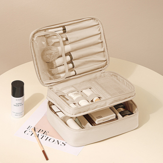 르벳 프리미엄 3단 대용량 화장품 파우치 여행용 메이크업 가방