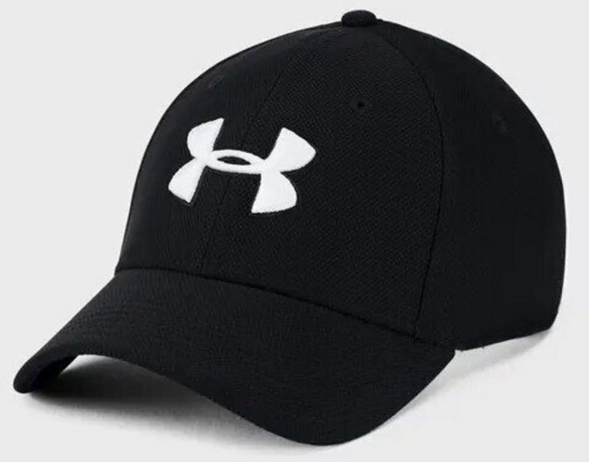 언더아머 UA BLEACHING CAP 캡 모자 스포츠 골프 모자, 블랙+화이트, 1개