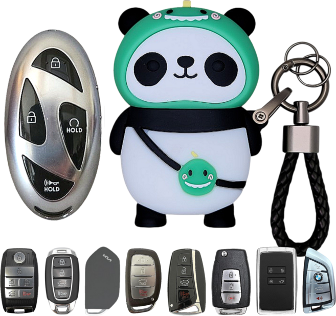 바이어웨이 판다 차키케이스 자동차 스마트키 커버 키홀더, 기아-F, 판다: