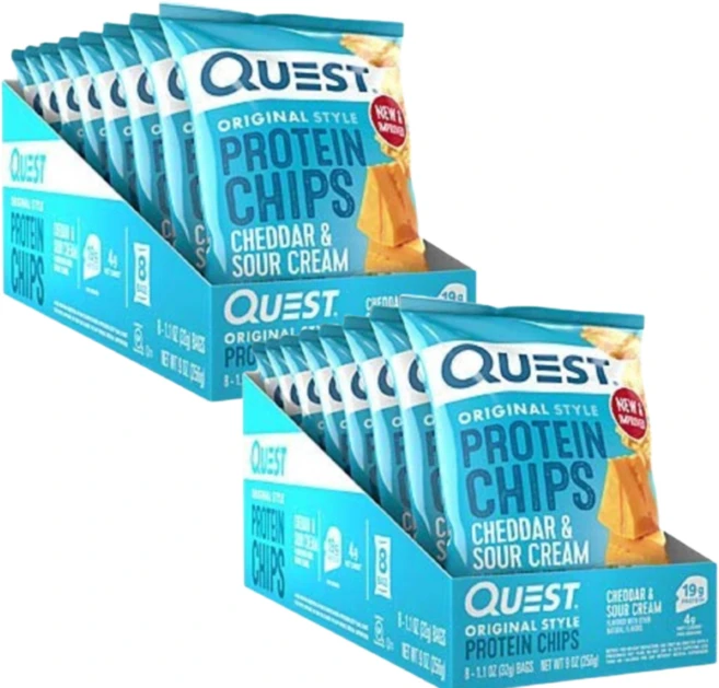 [Quest Nutrition] 오리지널 스타일 프로틴 칩 체다 & 사우어 크림 (8 개입) 2 세트 - 쿠팡