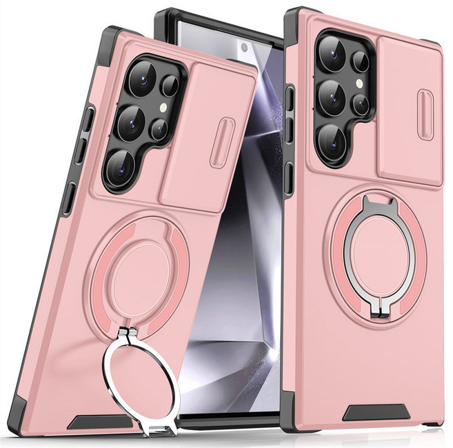 軍工防摔 指環支架 推窗手機殼 適用於 Samsung S26/S25/S24 Ultra S23 FE