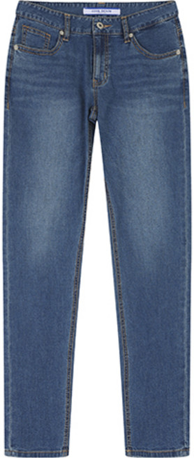 [잠뱅이] 여성 쿨맥스 캣 워싱 BF핏 데님 팬츠 미디엄블루