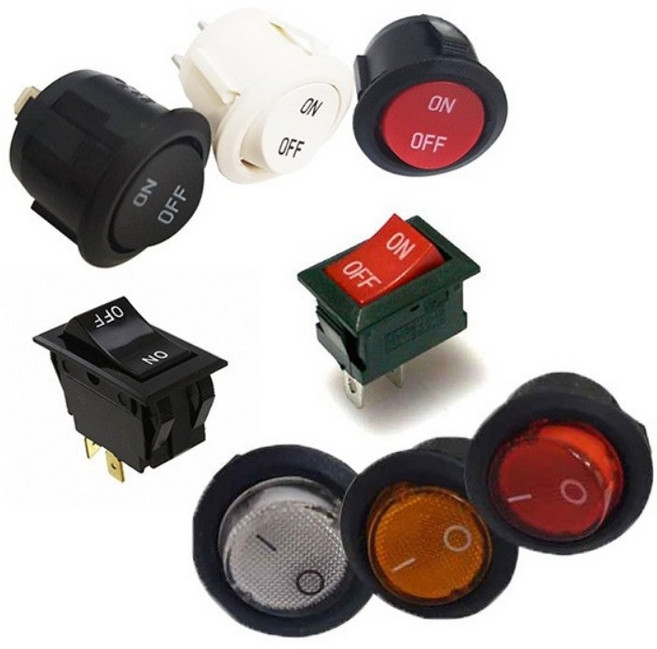 (주)승원전자 SPS002 원형토글 온오프 스위치 화이트 시소락커 라커스위치 똑딱이