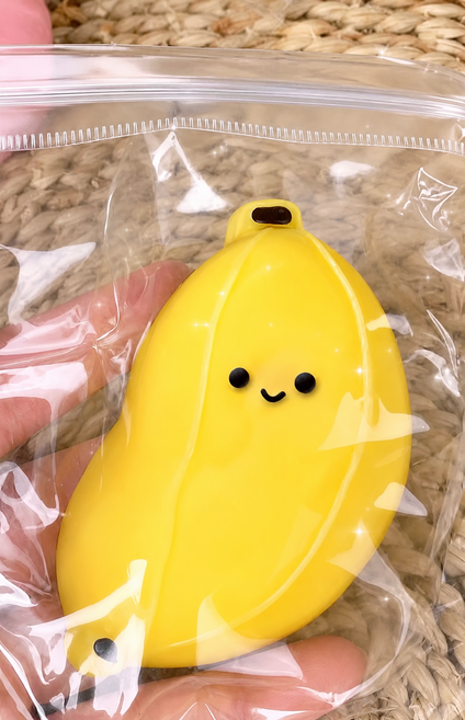 [은리베] 수제 말랑이 슬랑이 리락쿠마 슬랑이 코코넛볼 말랑이 쫀득볼 크런치 비누, 1개, 미니 바나나