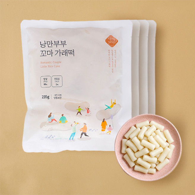 [낭만부부] 우리쌀 꼬마 가래떡 x 4팩, 4개, 235g