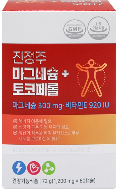 NEW 진정주 마그네슘+토코페롤(60캡슐), 1개, 60정 - 쿠팡
