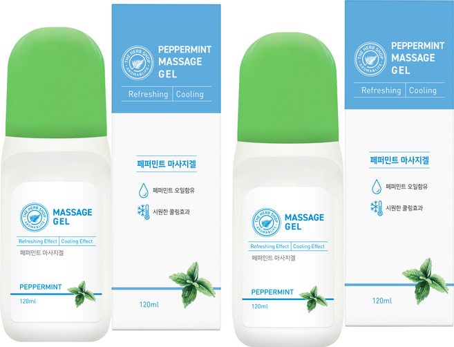 더허브샵 쿨링 페파민트마사지롤온, 2개, 120ml