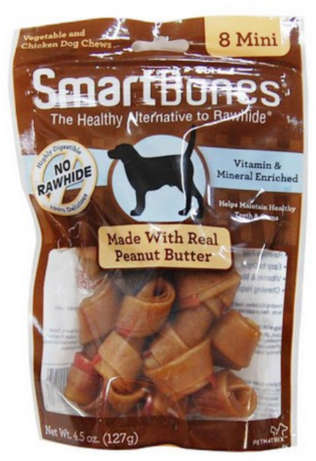 스마트본 애견용 덴탈껌 피넛버터 미니, 2개