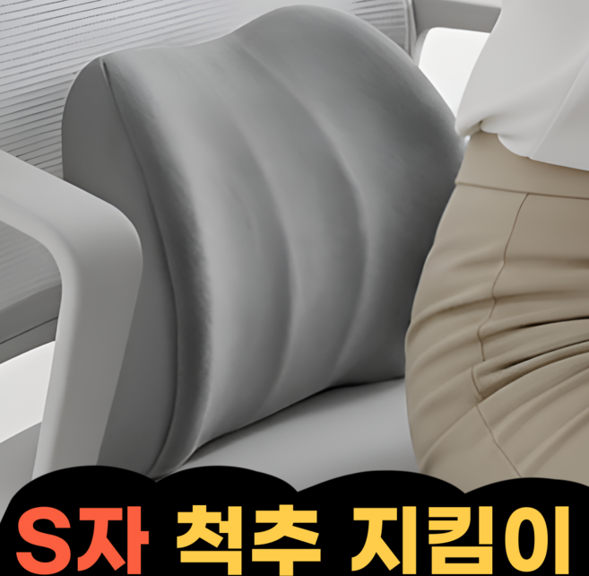 우디밸리 프리미엄 기능성 메모리폼 허리 쿠션, 애쉬 그레이