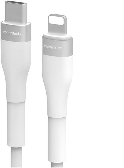 로랜텍 아이폰 케이블 호환 파스텔 C타입-애플8핀 PD 고속충전, 1.2m, 클린 화이트, 1개