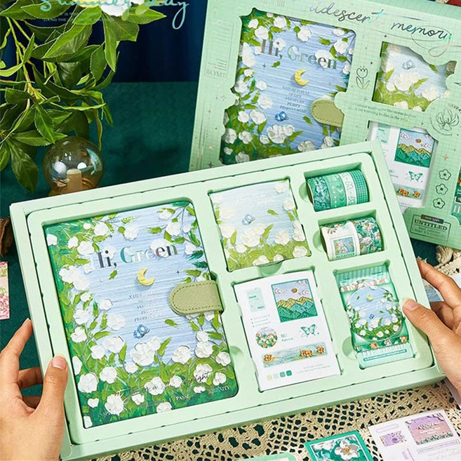 다이어리 꾸미기 세트 문구선물세트 생일선물 세트, 1세트, 녹색