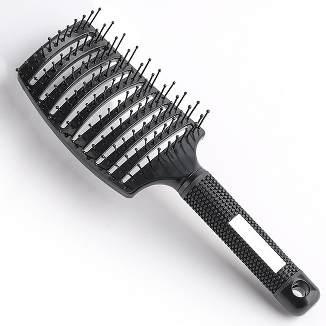 제로리빙 볼륨 빗 간편 패들 브러쉬 헤어 브러시, 1개, 블랙