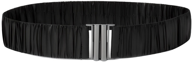 이뿜다오 패딩용벨트 주름 스판 밴딩 밴드 와이드 심플 패딩 벨트 블랙 화이트