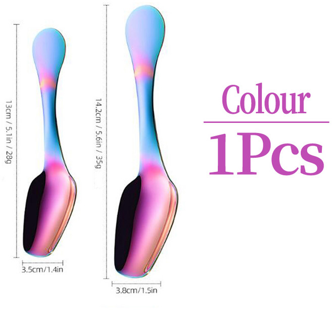 304 스테인리스 스틸 사각 티스푼 선물 두꺼운 짧은 손잡이 미니 아이스크림 커피 디저트, 02 S, 02 colour