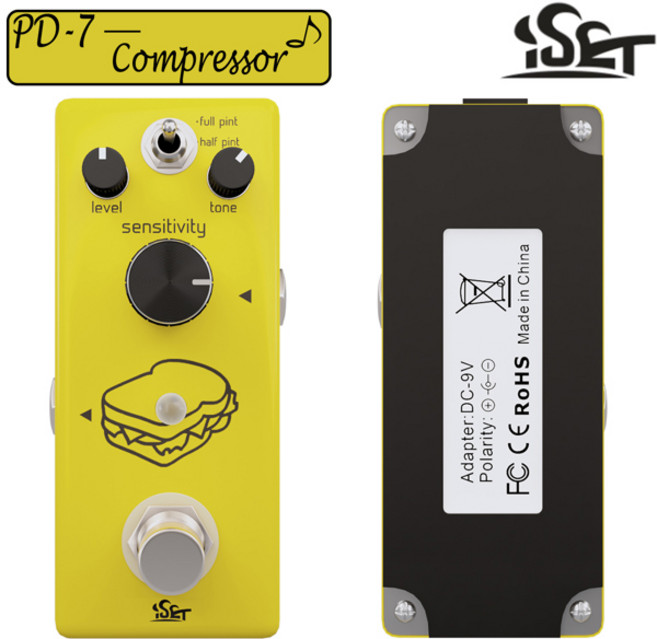 ISET 기타 이펙트 페달 아날로그 샌드위시 컴프레서 알루미늄 아연 합금 기타 페달 트루 바이패스 악기 액세서리, [01] 옵션1