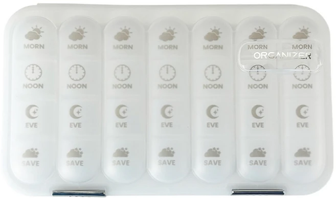 알로롱 위클리 캡슐 약통, 퓨어 화이트, 1개 - 쿠팡