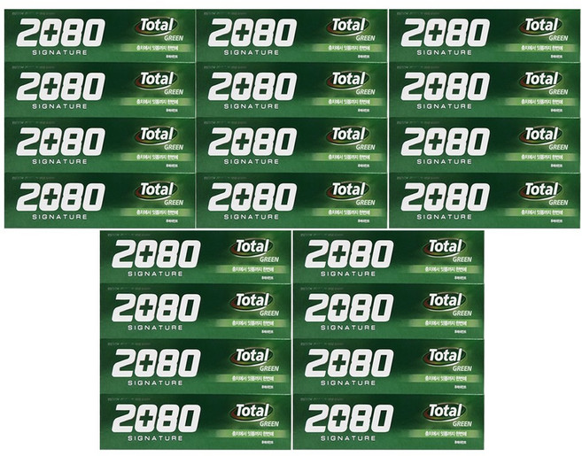 2080 시그니처 토탈 그린 치약 4입, 125g, 5개