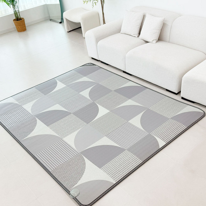 (주)한일의료기 유니크 그레이 거실용 전기장판 전기매트, 대형 230x183cm