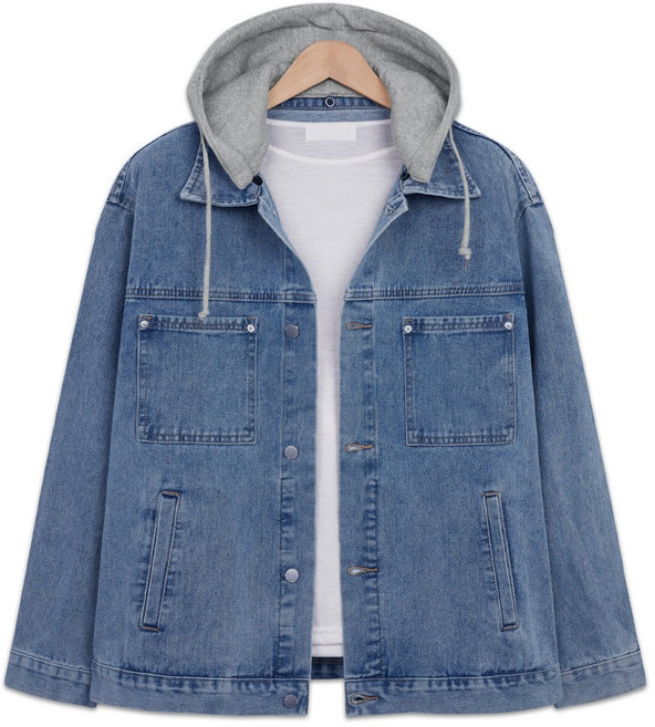 워싱 후드(탈부착) 오버핏 청 데님자켓 (SCC5162PT)