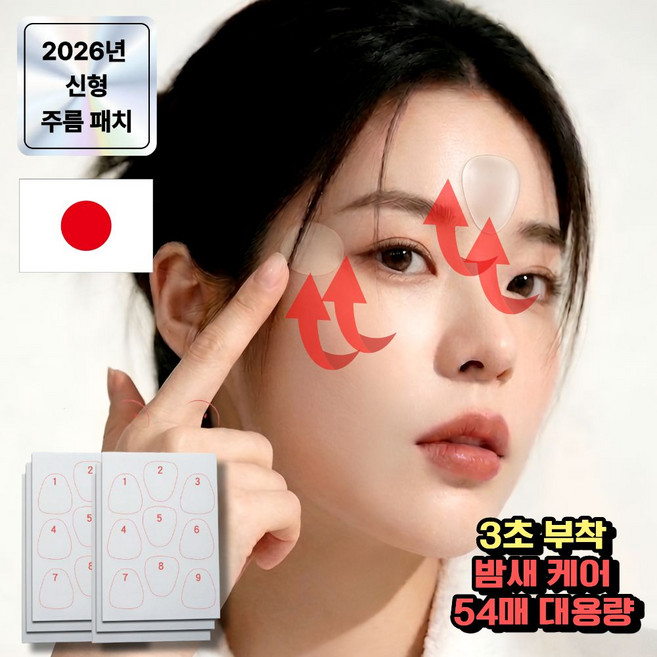 티비티 5세대 미간 눈가 주름 투명 패치 스티커, 2개, 27개입