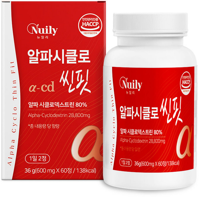 뉴일리 알파시클로 씬핏 600mg 60정 1개, 60개