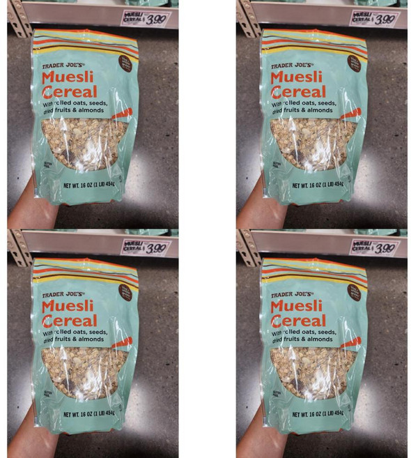 미국 트레이더조 Trader Joe's Muesli Cereal 뮤즐리 시리얼, 454g, 4개