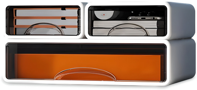 마켓플랜 세레니티 투명 수납함, 화이트, 3개