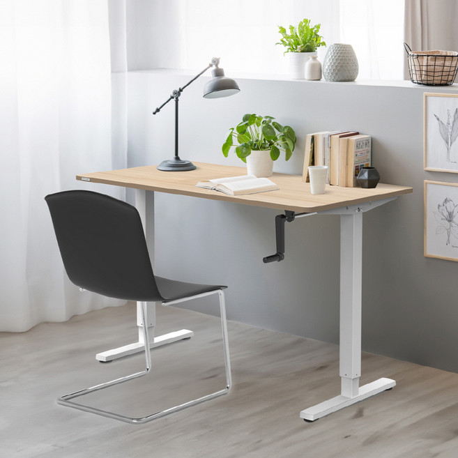 핏쳐 M1 PLUS 수동식 커스터마이징 높이 조절 모션 데스크 책상, 화이트, 1200mm, 블랙