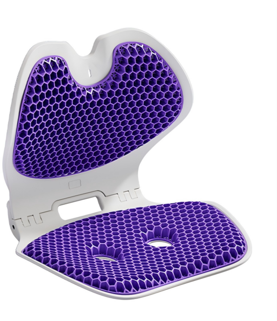 접이식 허리보호대 의자 인체공학 자세보정의자 휴대 간편, 자주색