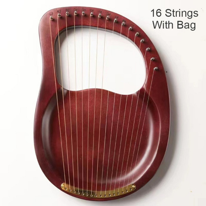 미니 하프 10/16 현 리라 나무 마호가니 초보자 악기 매칭 선물 핸드백 포함, [08] 16 strings With Bag, 1개
