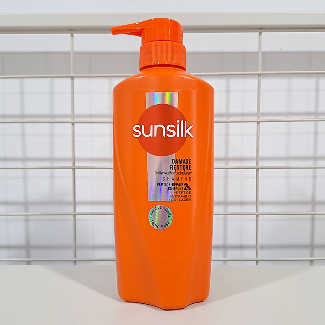 태국 썬실크(Sunsilk) 샴푸 오렌지색 Damage Restore, 4개, 350ml
