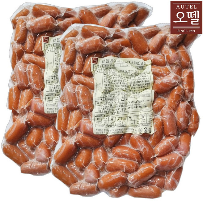 [퀴클리몰] 오뗄 칼집 비엔나 소시지 1kg 냉동, 2개