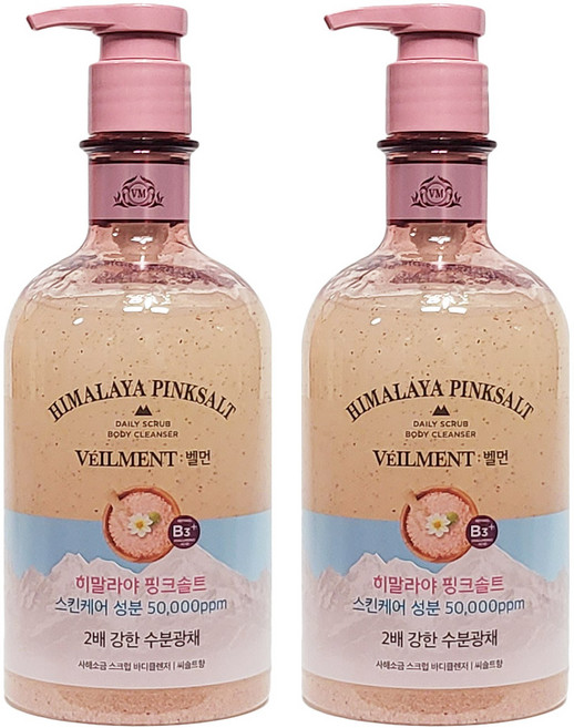 벨먼 스파 수분광채 약산성 스크럽 바디워시 씨솔트향, 580ml, 2개