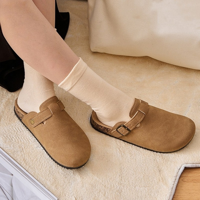 여성 캐주얼 통굽 3CM 키높이 버켄슈즈 슬리퍼