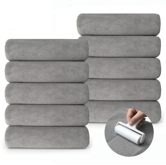 연화삼월 호텔 수건 40수 수건 10장 무형광 OEKO-TEX 알러지/진드기 방지 항균인증 세면 타올 수건 집들이 선물 400GSM 세면 타올, 10개, 03연회색