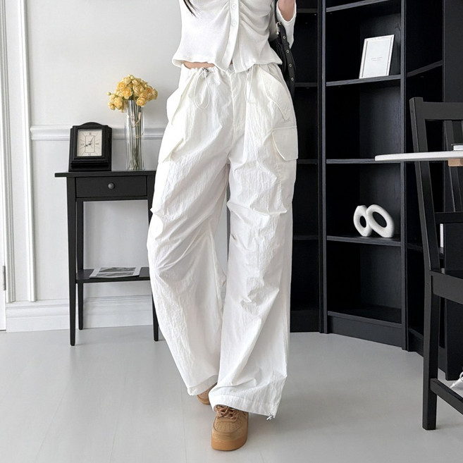 쏘옷 여성용 토프 허리조절 투웨이 카고 나일론 와이드 팬츠