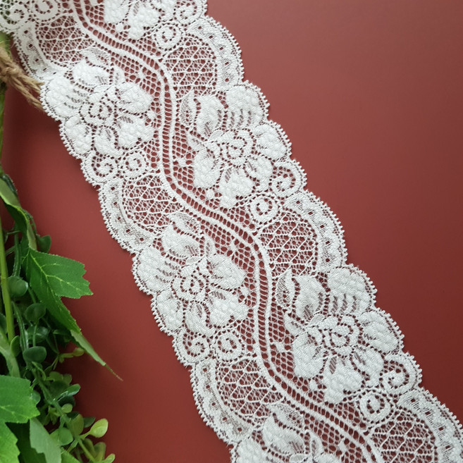 dklace 스판레이스모음 / 레이스 18-0031 폭 8cm 자가드, White, 1개