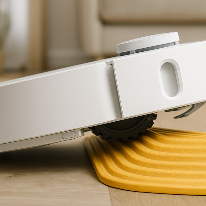 블리버킷 쉽게 넘어가는 로봇청소기 문턱 경사대 매트 경사로, 베이지, 1개