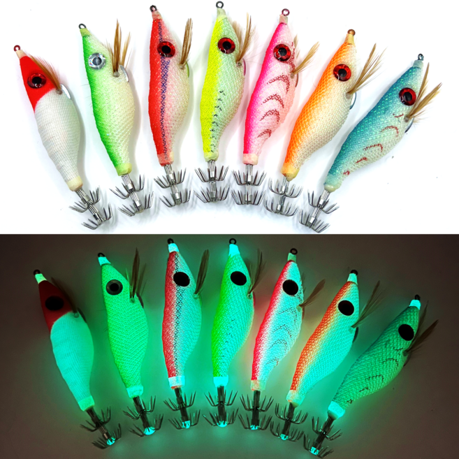 문피싱 최신형 반짝이에기 왕눈이에기 쭈꾸미 문어 갑오징어, 반짝이-핑크, 9g