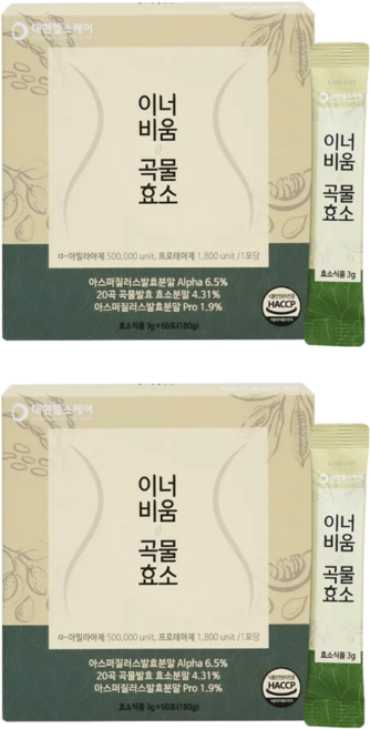 가벼운 하루 이너비움곡물효소 60포, 2개, 60회분