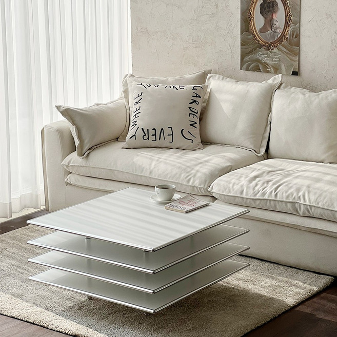 퍼피노 스택 레이어 4단 800 소파테이블 pn983, 화이트