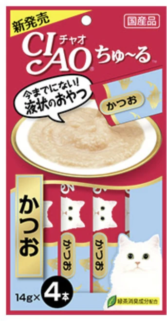 이나바 챠오 짜먹는 고양이 최애 간식, 14g, 40개, 가다랑어 - 쿠팡