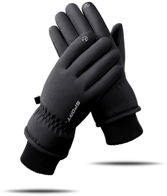 밀스턴 터치 가능 방한 스키장갑, 블랙, 1개