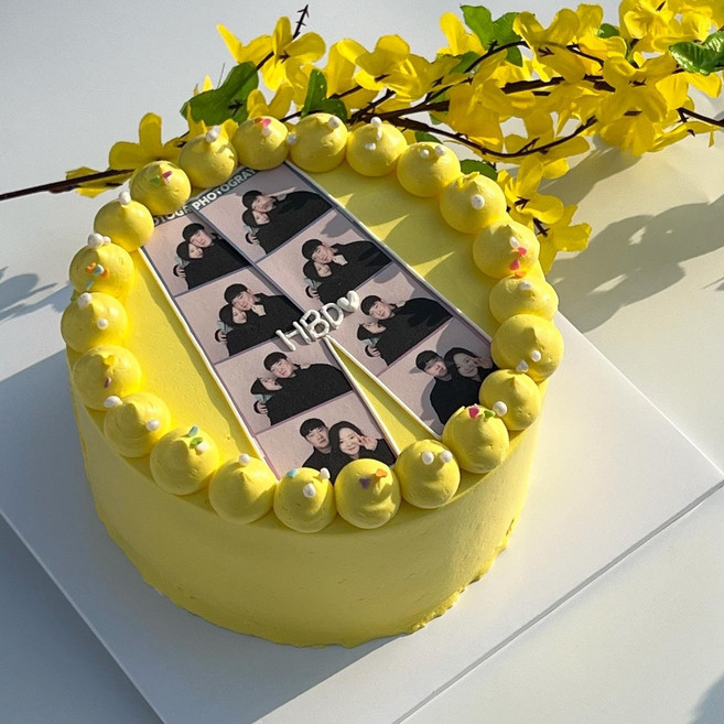 [평일10시전 주문 오늘출발] [날짜예약가능] 인생네컷포토케이크 택배로받는 전국배송 빠네뜨리아케이크, 1개, 600g, 가나슈우유버터크림- 초코시트